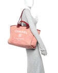 Canvas Medium Deauville Tote Red