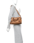 Waxed Suede Calfskin Classic Hardware Small Le City Camel