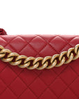 Caviar Quilted Medium Boy Flap Red
