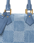 Damier Denim 3D Speedy Bandouliere 30 Denim Blue