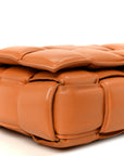 Lambskin Maxi Intreccio Padded Chain Cassette Crossbody Bag Caramel