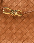Suede Intrecciato Small Andiamo Shoulder Bag Amber