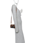 Triomphe Canvas Calfskin Mini Boston Bag Tan