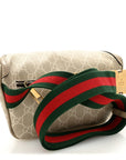 GG Supreme Monogram Textured Calfskin Web Retro Interlocking G Belt Bag Beige Mystic White Oatmeal