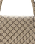 X GCCI GG Supreme Monogram Medium Hourglass Top Handle Bag Beige Ebony