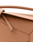 Grained Calfskin Small Puzzle Edge Bag Toffee