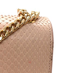 Snakeskin Medium Classic Monogram Kate Tassel Satchel Beige
