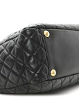 Lambskin Quilted Large Tote Black