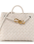 Nappa Intrecciato Small Andiamo Shoulder Bag White