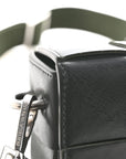 Calfskin Maxi Intreccio Cassette With Strap Bag Dark Green