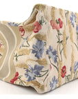 Canvas Embroidered Medium Hibiscus Book Tote Beige Multicolor