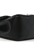 Lambskin Quilted Mini Rectangular Flap Black
