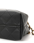 Calfskin Quilted Small Coco Base Shopping Bag Black