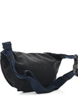 Sport Nylon Logo Embroidered Wheel Belt Bag Black White