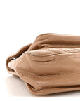 Crinkled Calfskin Matelasse Monogram Medium Niki Chain Satchel Light Taupe