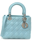 Lambskin Cannage Medium Lady D1OR Light Blue