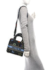 Canvas Pixel Zodiac Embroidered Medium Lady D-Lite Nero Multicolor