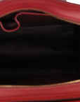 Canvas Crocodile Embossed Bi-Color Mini Luggage Beige Red