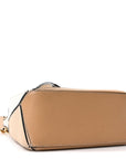 Calfskin Mini Woven Puzzle Bag Beige White
