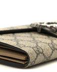 GG Supreme Monogram Dionysus Chain Clutch Wallet Beige Taupe