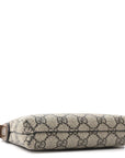 GG Supreme Monogram Azalea Calfskin Small Retro Interlocking G Wristlet Messenger Bag Beige Ebony Brown Sugar