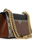 GG Supreme Monogram Calfskin Small Padlock Shoulder Bag Beige Black Cuir