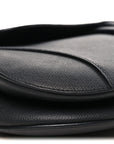 Grained Calfskin Saddle Bag Black