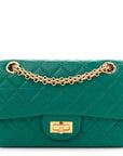 Aged Calfskin Quilted 2.55 Reissue Mini Flap Green