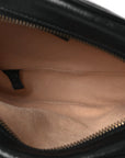 Azalea Calfskin Matelasse Heart Mini GG Marmont Round Shoulder Bag Black