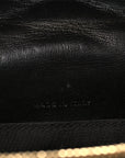 Calfskin Matelasse Chevron Monogram Envelope Chain Wallet Black