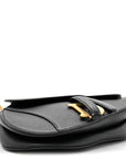 Grained Calfskin Saddle Bag Black
