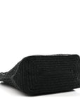 Raffia Monogram Le 5 A 7 Medium Tote Black