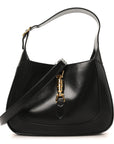 Boarded Dyana Lux Calfskin Small Jackie 1961 Hobo Black