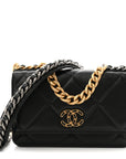 Lambskin Quilted CHNL 19 Wallet On Chain WOC Black