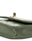 Lambskin Quilted Trendy CC Card Holder On Chain Green