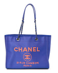 Mixed Fibers Small Deauville Tote Blue Orange