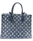 Monogram Jacquard Denim Onthego MM Bleu