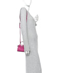 Nappa Micro Peekaboo Iconic Satchel Magenta