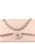 Lambskin Quilted Medium Double Flap Light Pink