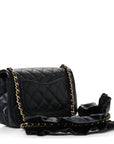 Lambskin Quilted Mini Romance Rectangular Flap Black