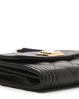 Caviar Quilted Boy Card Holder On Chain Black