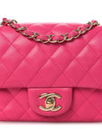 Lambskin Quilted Mini Square Flap Pink