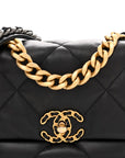 Lambskin Quilted Medium CHNL 19 Flap Black