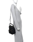 Saffiano Tessuto Nylon Mini Bucket Crossbody Bag Black