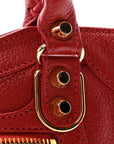 Chevre Gold Metallic Edge Hardware Mini City Rouge Groseille