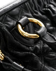 Calfskin Quilted Stam Black