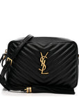 Calfskin Matelasse Monogram Lou Camera Bag Black