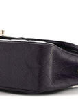 Caviar Quilted Small Double Flap Dark Purple