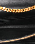 Grain De Poudre Matelasse Chevron Monogram Envelope Chain Wallet Black