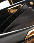 Shearling Nappa Macro FF 1974 Mini Peekaboo Iconic Satchel Tobacco Black